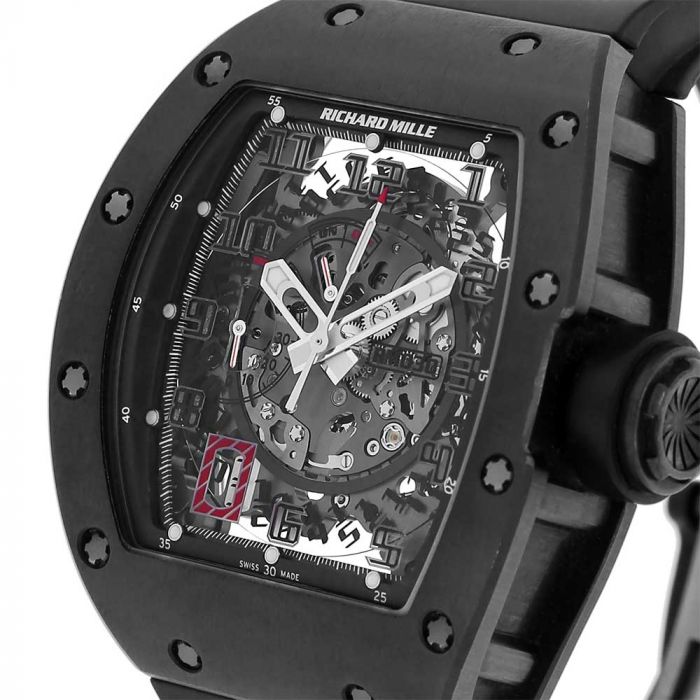 swiss replica Richard Mille RM030 Black Out All Black Carbon Mens watch